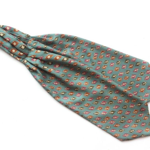 New Dusty Green Nautical Motive Men's Cravat Ascot Gift‎ Box A067 - Picture 10 of 10